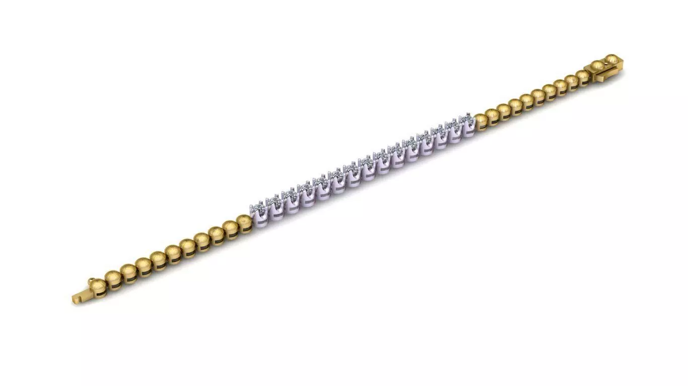 Latest Dual Tone Ball N Diamond Bracelet 3D print model
