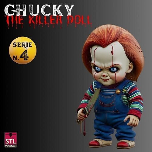 STL Chucky Chibi Style Killer Doll Horror 3D print model