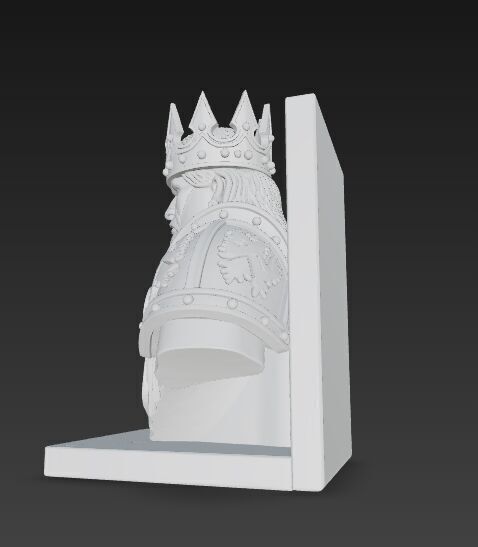 King Bust Bookend 3D Printable Decor 3D model_3