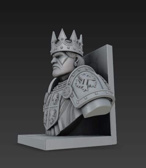 King Bust Bookend 3D Printable Decor 3D model_11