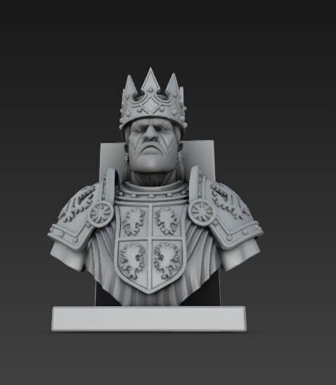King Bust Bookend 3D Printable Decor 3D model_13