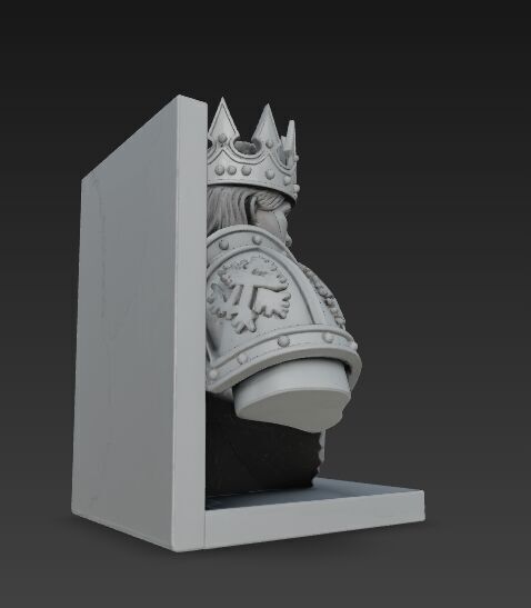 King Bust Bookend 3D Printable Decor 3D model_9