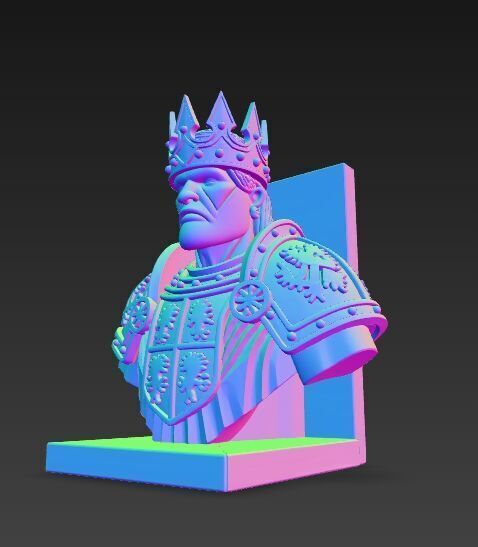 King Bust Bookend 3D Printable Decor 3D model_17