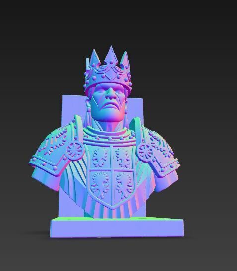 King Bust Bookend 3D Printable Decor 3D model_18