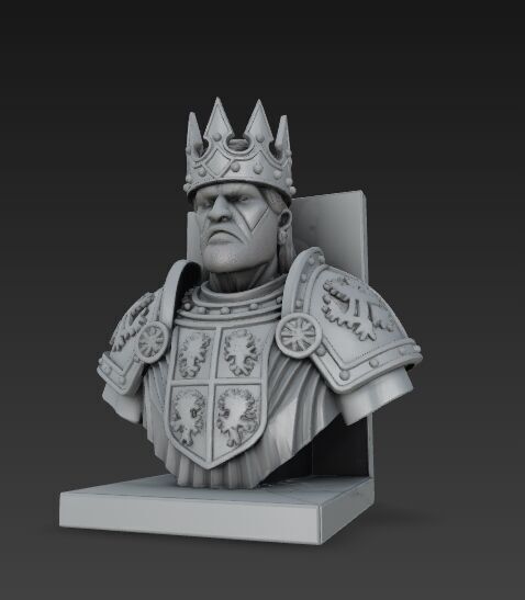 King Bust Bookend 3D Printable Decor 3D model_7