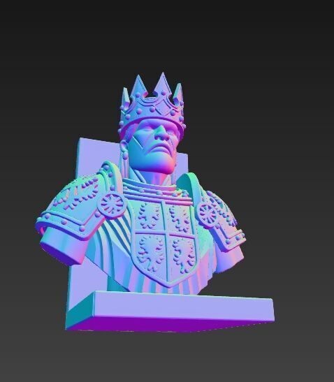 King Bust Bookend 3D Printable Decor 3D model_14
