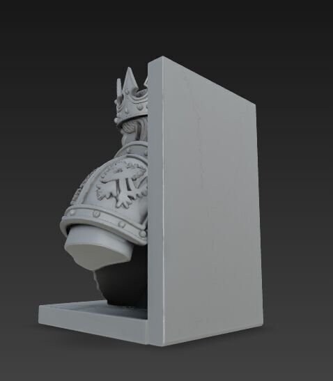 King Bust Bookend 3D Printable Decor 3D model_10