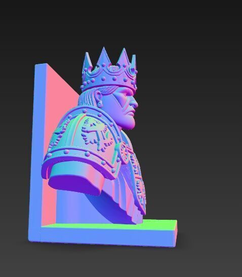 King Bust Bookend 3D Printable Decor 3D model_1