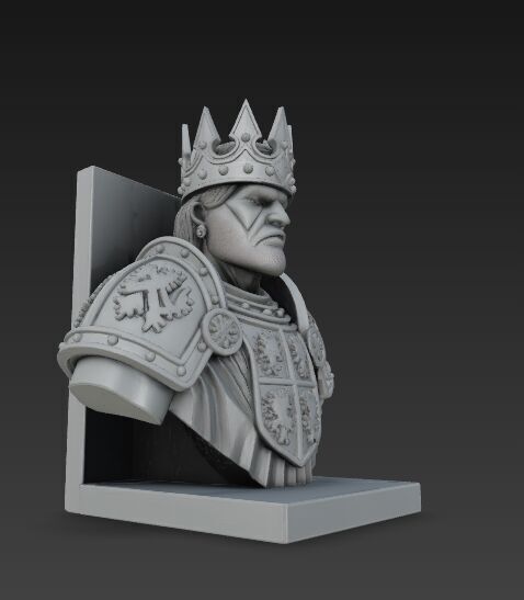 King Bust Bookend 3D Printable Decor 3D model_8