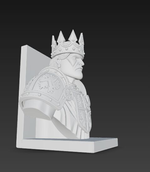 King Bust Bookend 3D Printable Decor 3D model_20