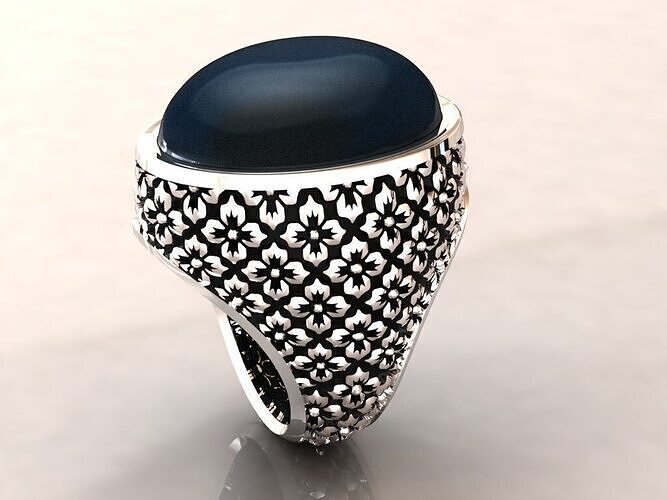 Regal Men silver Ring 3D print model