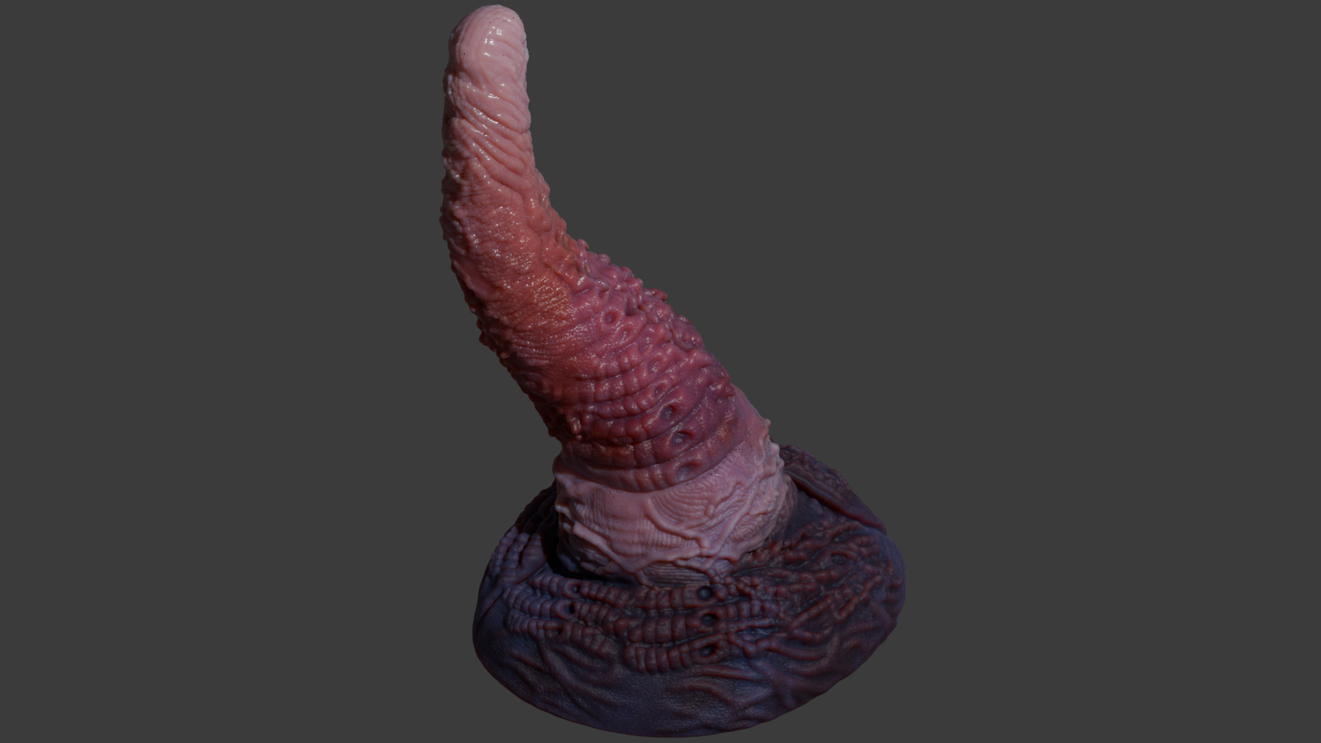 Alien Tentacle Toy Rigged Lowpoly and Highpoly Low-poly 3D model_5