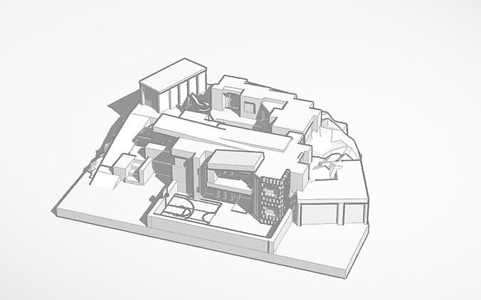 modern mansion 3D print model