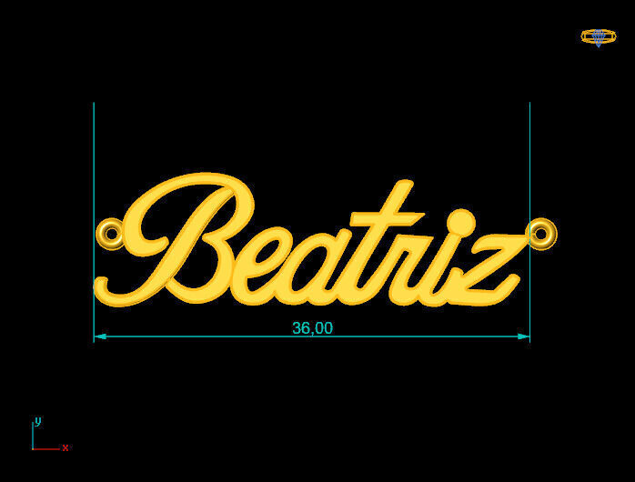 CUSTOM NAME BEATRIZ  3D print model_3