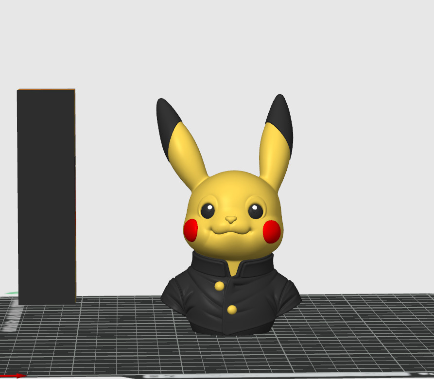 Pikachu Japanese School Uniform Bust STL 3MF Files 3D print model_2