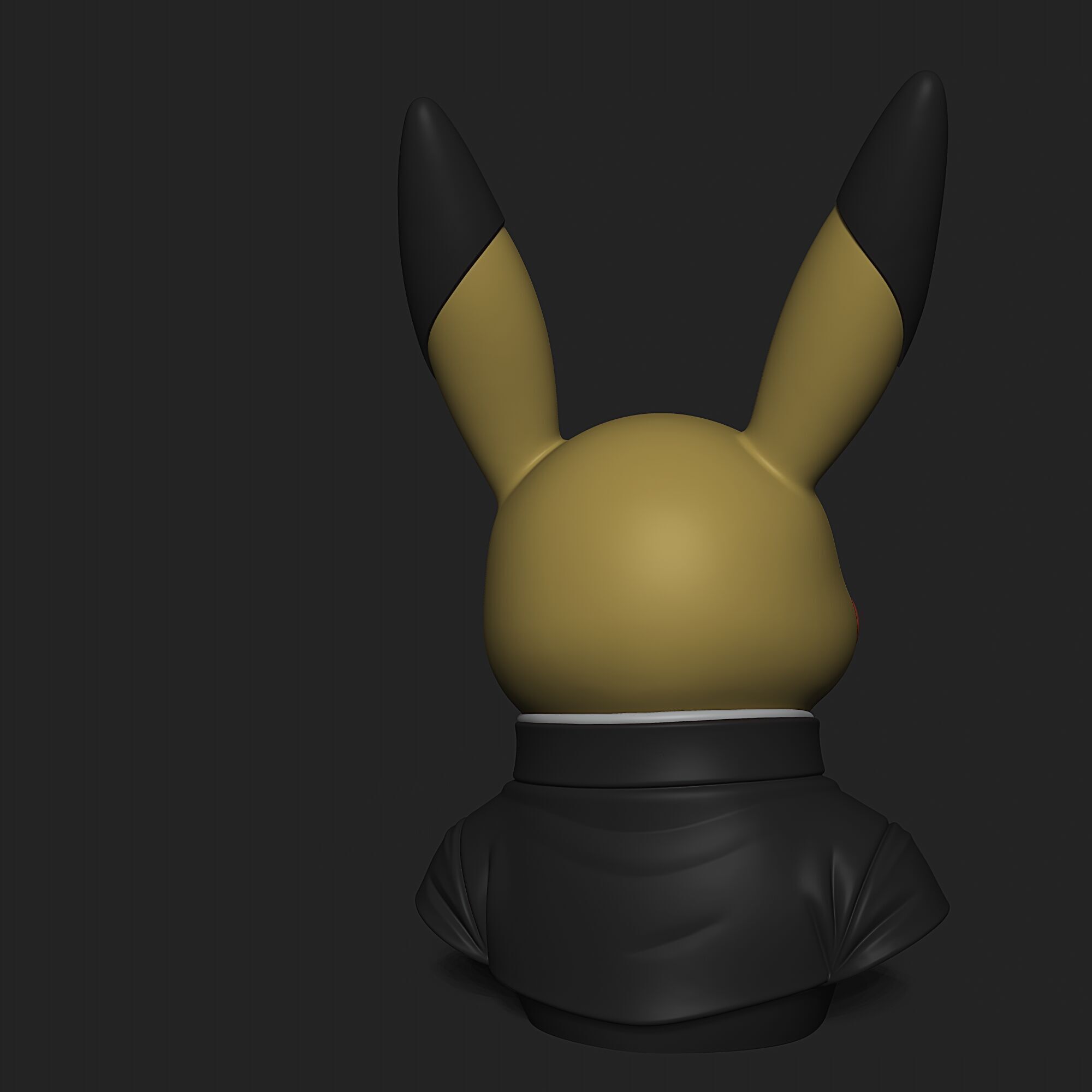 Pikachu Japanese School Uniform Bust STL 3MF Files 3D print model_5