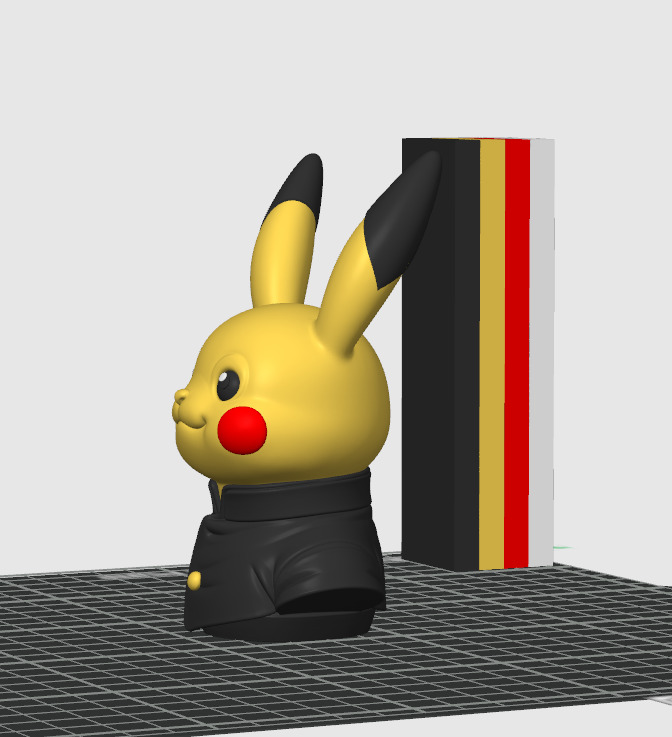 Pikachu Japanese School Uniform Bust STL 3MF Files 3D print model_3