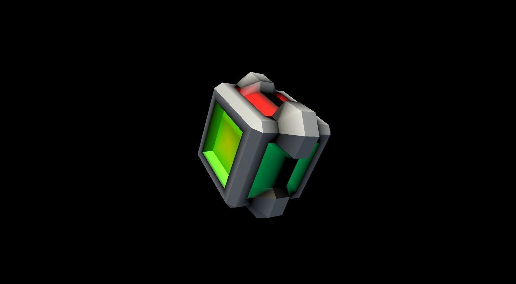 Space Cube Low-poly 3D model_2