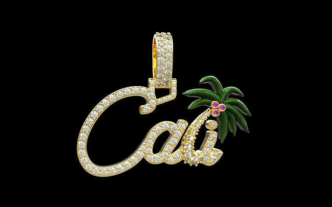 CALI PALM TREE PENDANT - 3D CAD Design  3D print model