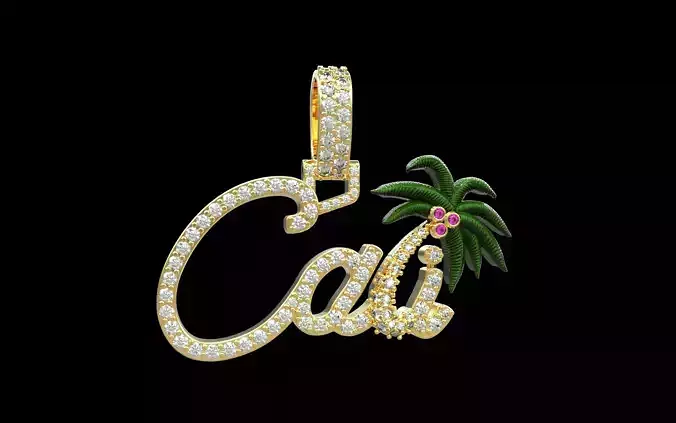 CALI PALM TREE PENDANT - 3D CAD Design  3D print model
