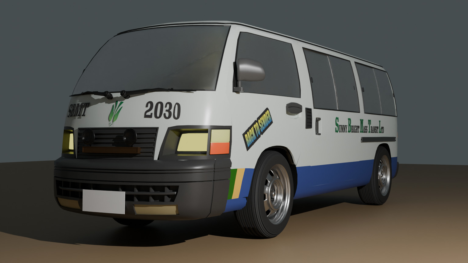 A BUS  Free low-poly 3D model_3