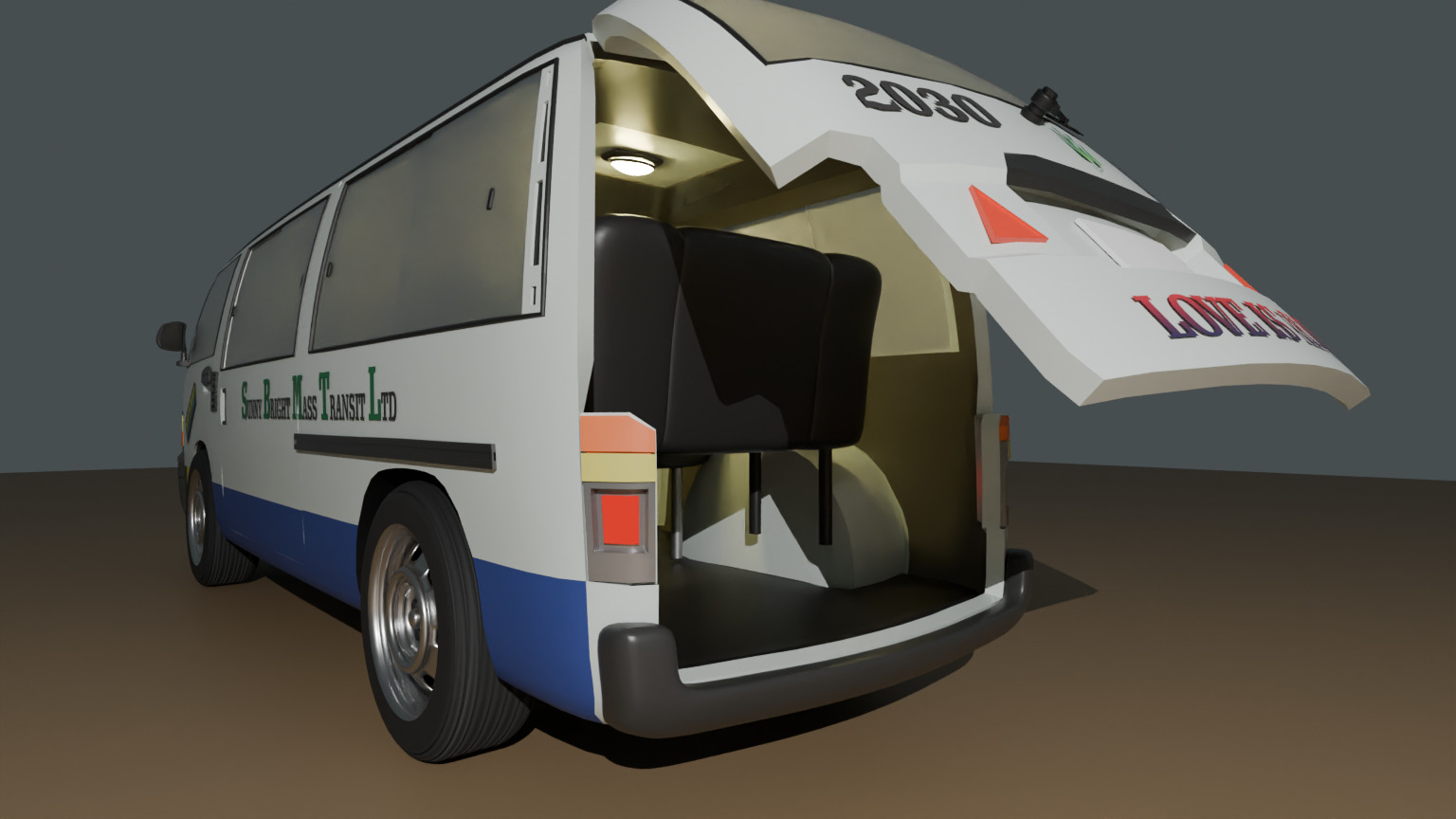 A BUS  Free low-poly 3D model_2