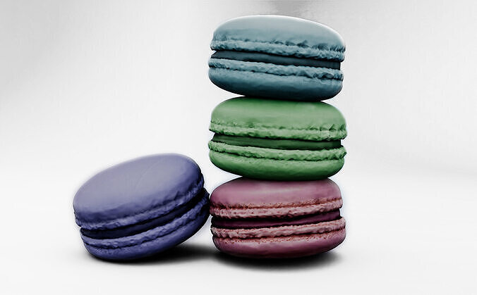 Realistic Chocolate Macarons 3D Model PBR Ready Low-poly 3D model