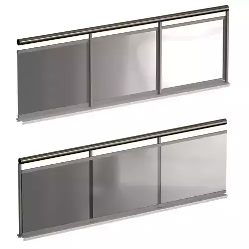 Glass railing with handrails for the balcony