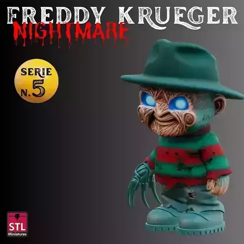 STL File Freddy Krueger Chibi Nightmare Horror 3D print model