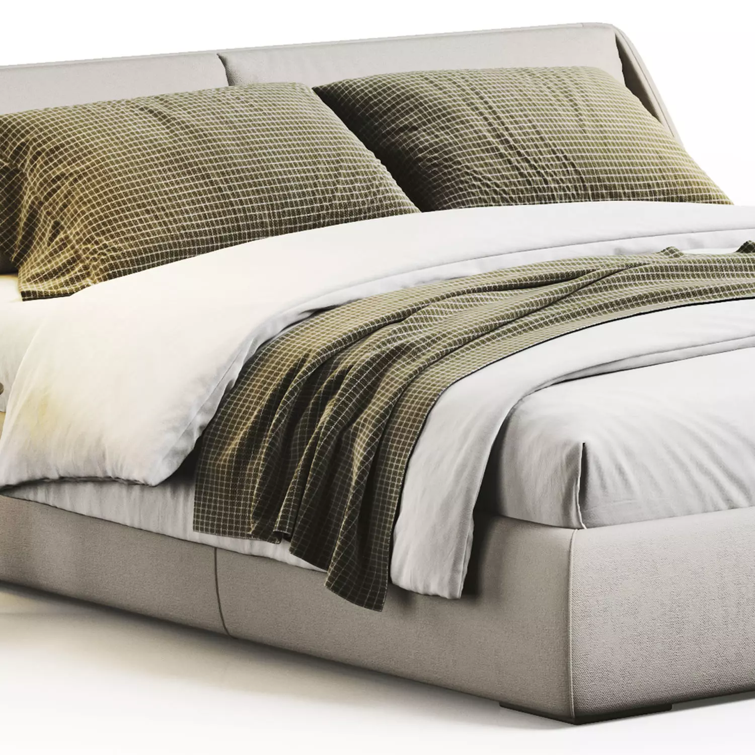 Lagoon Upholstered Double Bed - Contemporary Bedroom 3D Model 3D model