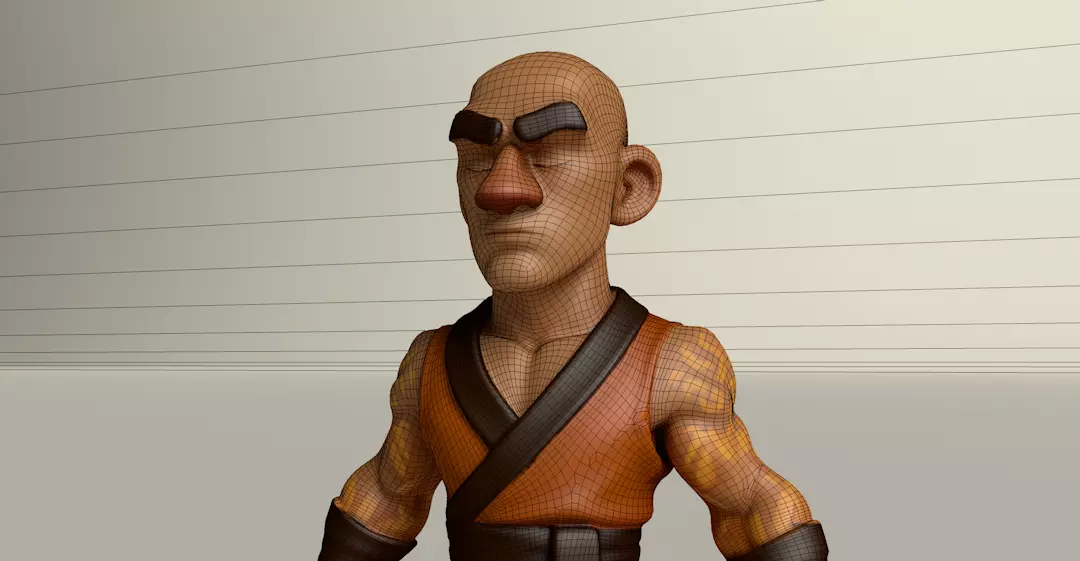Stylized Game Ready Human Character Rigged named Vram Dablind Low-poly 3D model_0