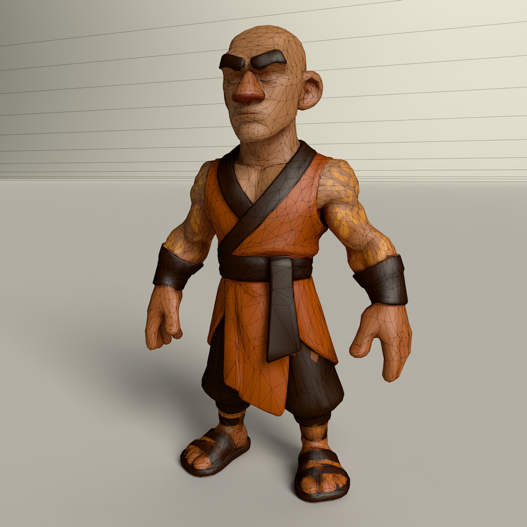 Stylized Game Ready Human Character Rigged named Vram Dablind Low-poly 3D model_4
