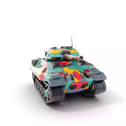 Colorful Camouflage Tank model pack for realistic simulation Low-poly 3D model