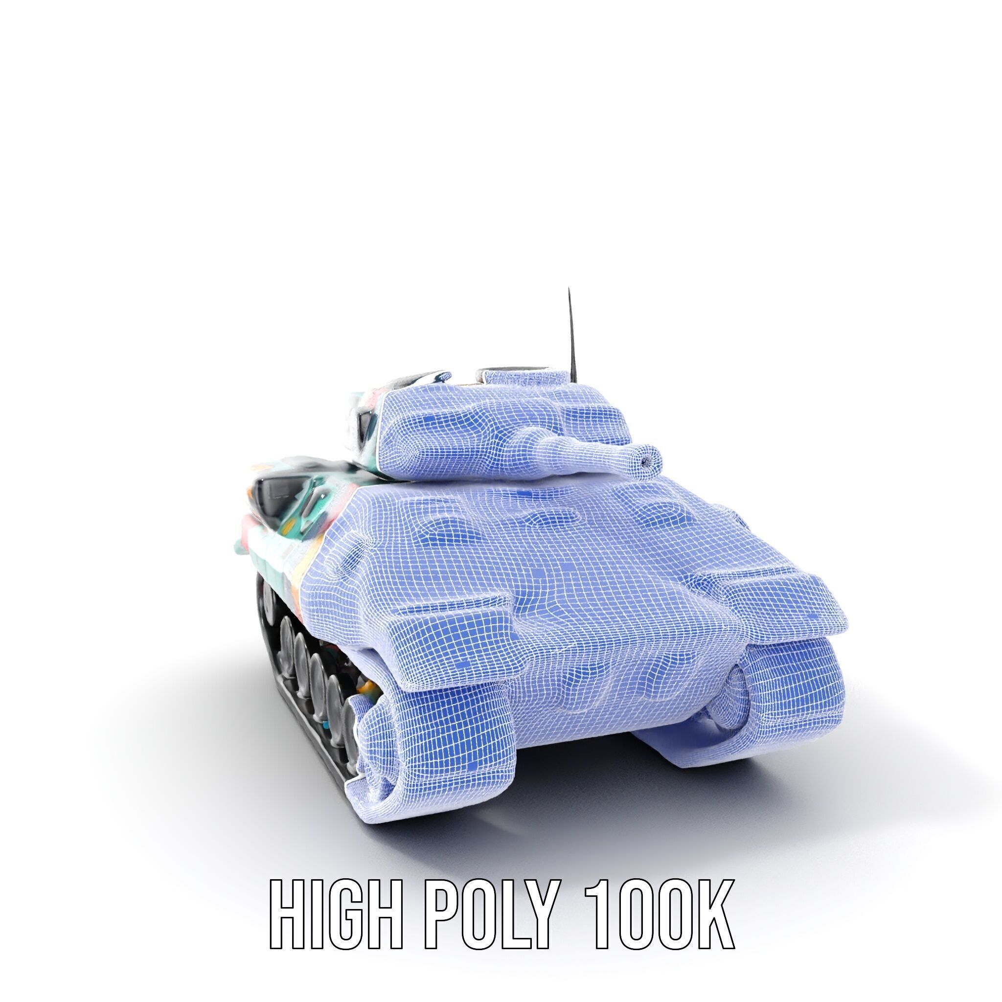 Colorful Camouflage Tank model pack for realistic simulation Low-poly 3D model_5