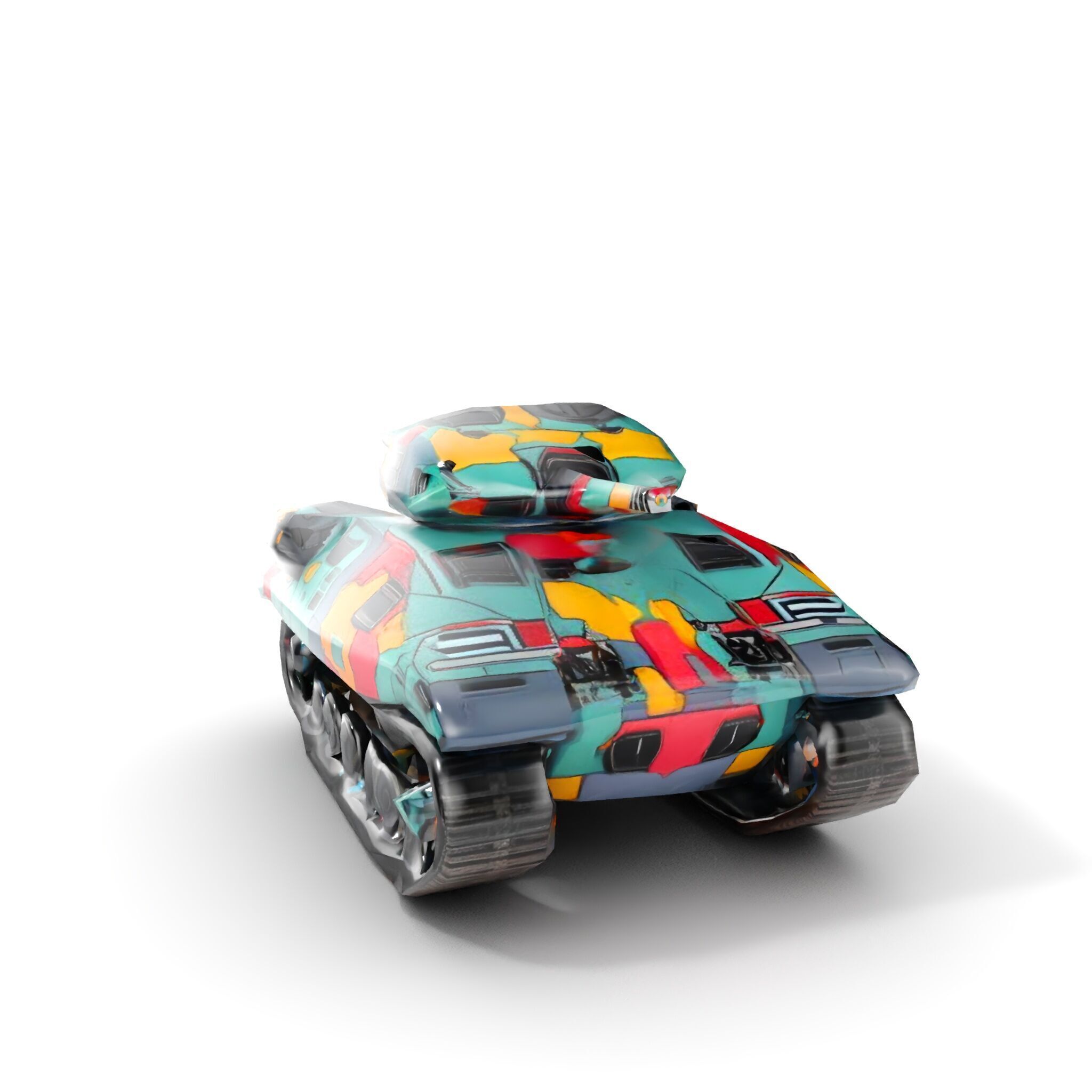 Colorful Camouflage Tank model pack for realistic simulation Low-poly 3D model_8