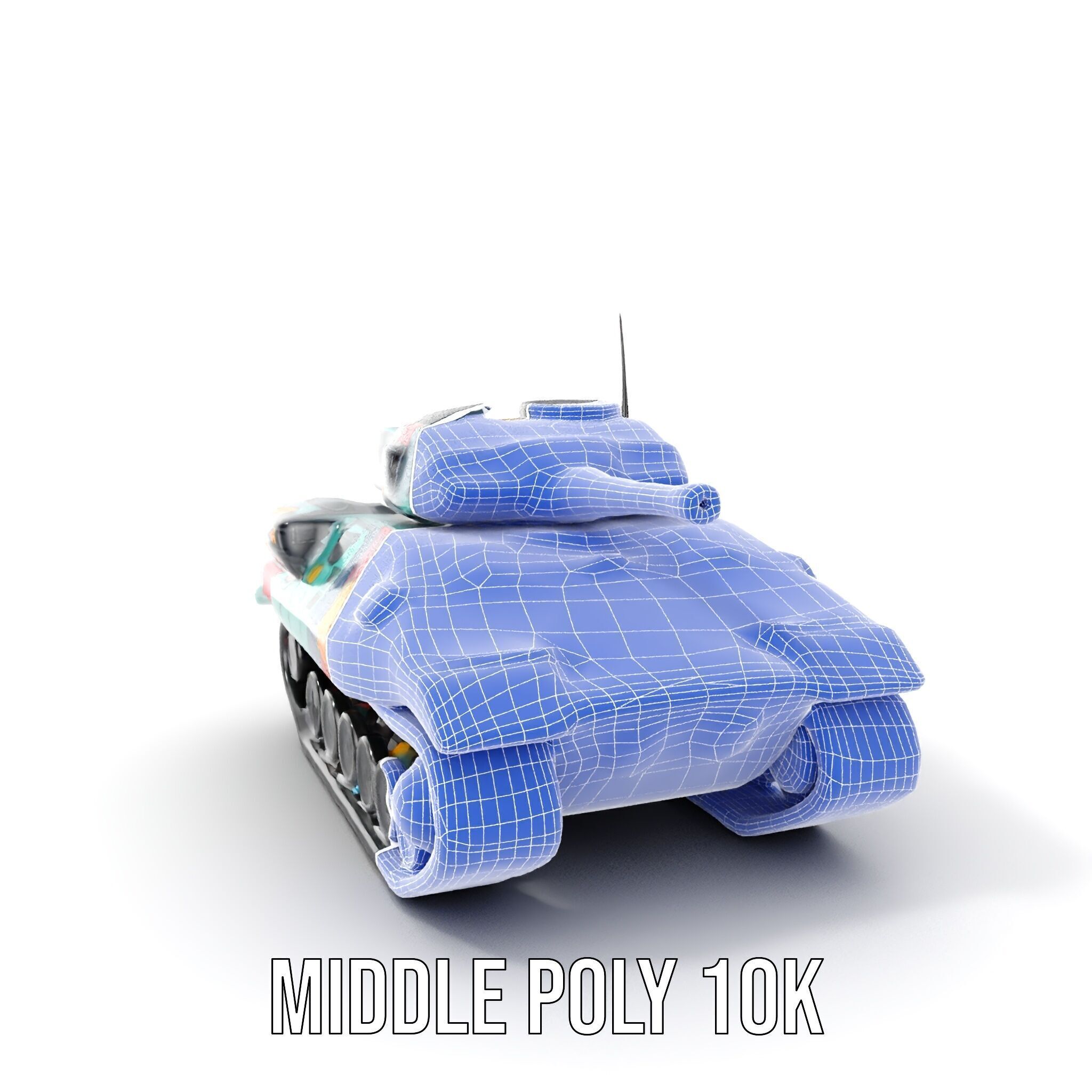 Colorful Camouflage Tank model pack for realistic simulation Low-poly 3D model_26