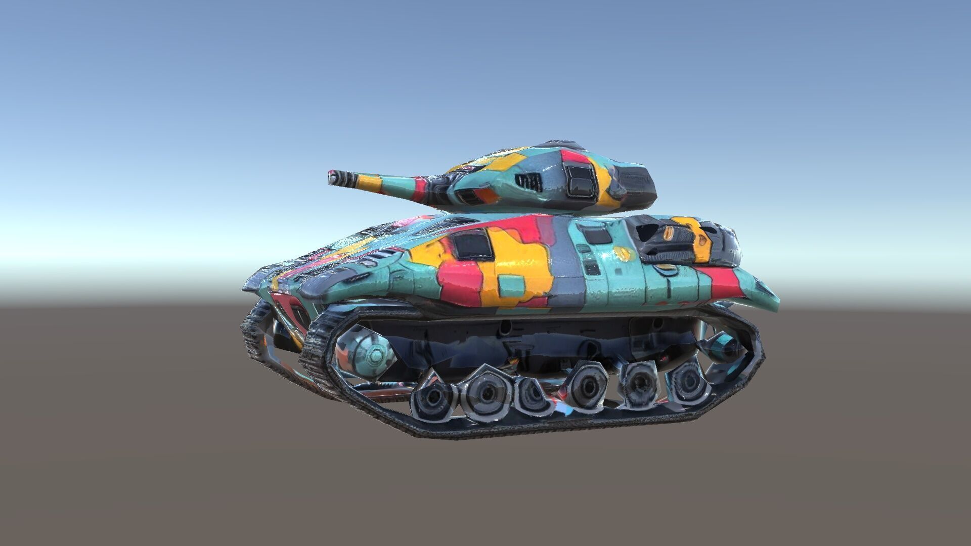 Colorful Camouflage Tank model pack for realistic simulation Low-poly 3D model_35