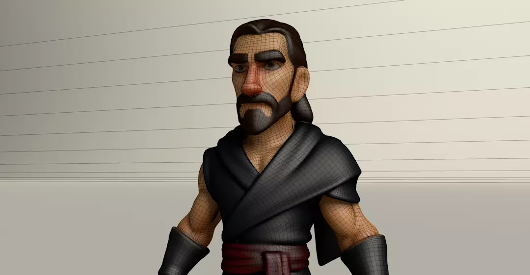 Stylized Game Ready Human Character Rigged named Wourner Low-poly 3D model