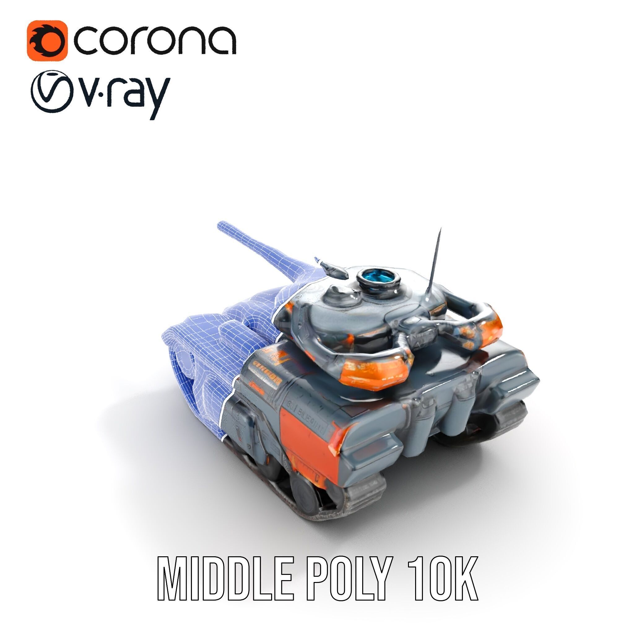 Futuristic Tank Model Pack with Advanced Textures and Detail Low-poly 3D model_16