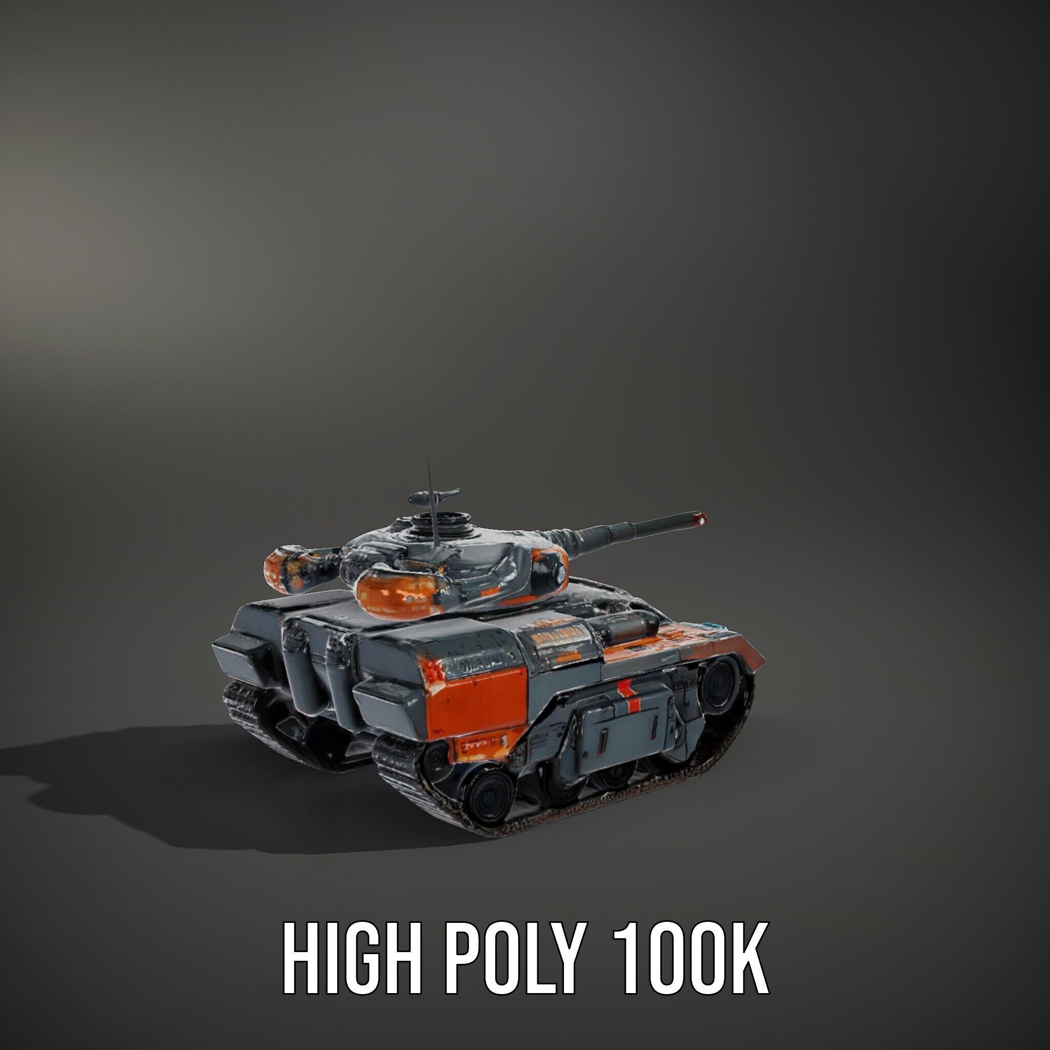 Futuristic Tank Model Pack with Advanced Textures and Detail Low-poly 3D model_9