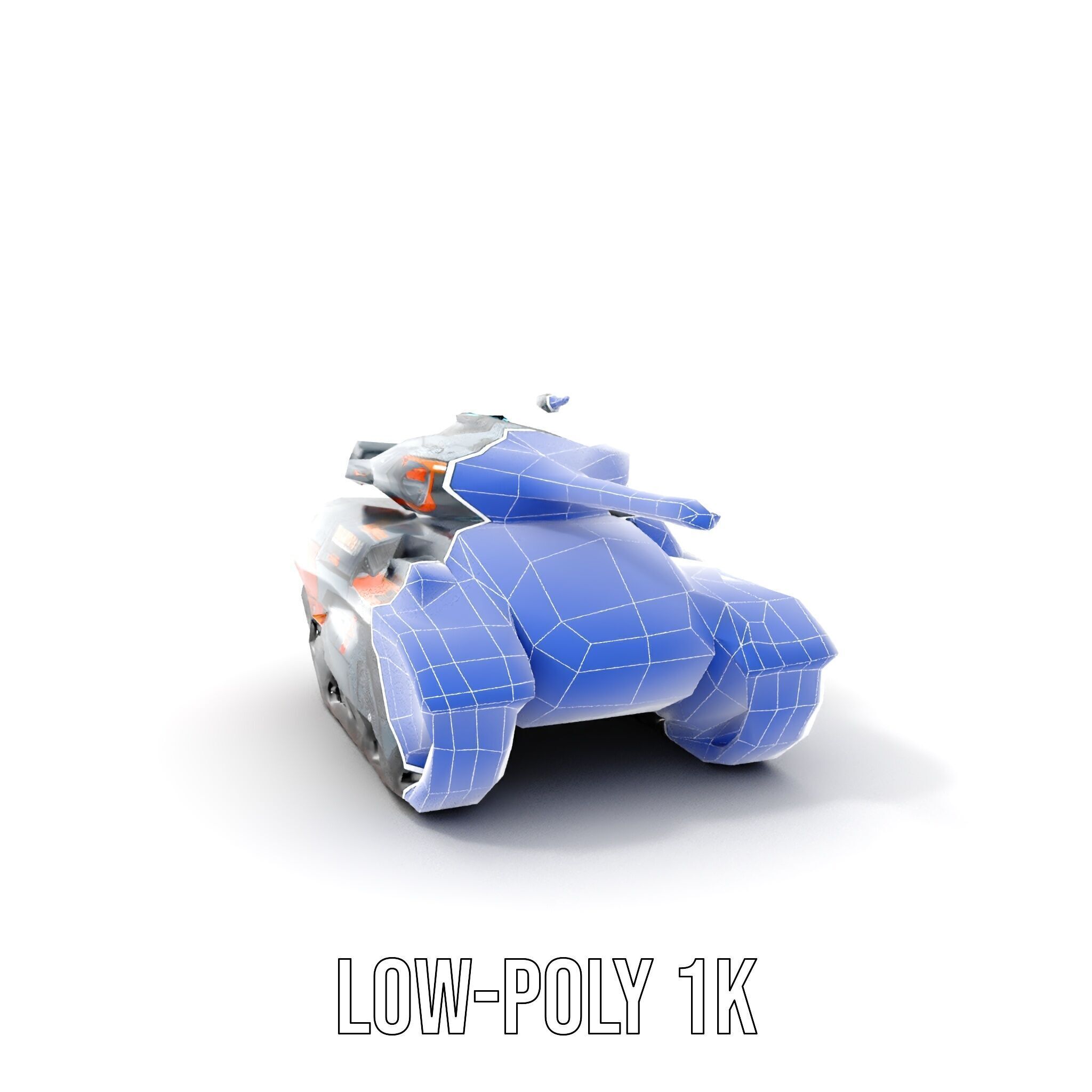 Futuristic Tank Model Pack with Advanced Textures and Detail Low-poly 3D model_33