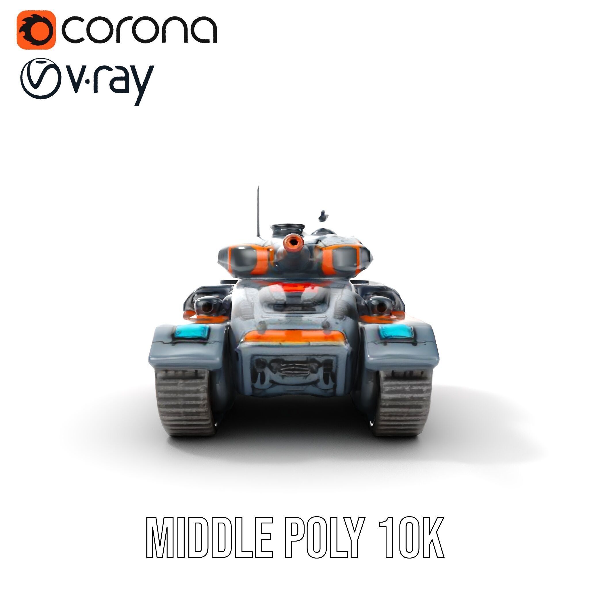 Futuristic Tank Model Pack with Advanced Textures and Detail Low-poly 3D model_29