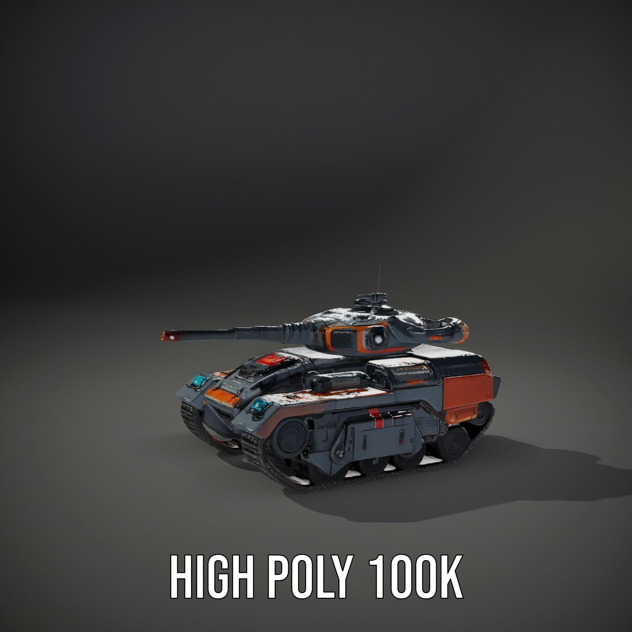 Futuristic Tank Model Pack with Advanced Textures and Detail Low-poly 3D model_12