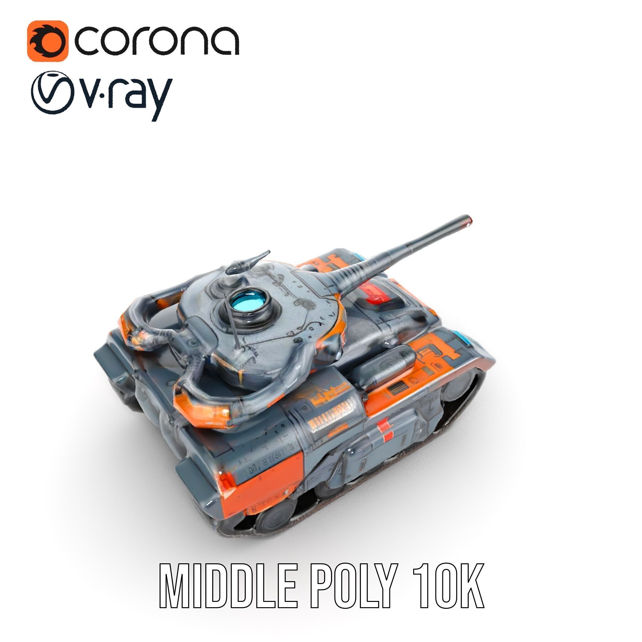 Futuristic Tank Model Pack with Advanced Textures and Detail Low-poly 3D model_18