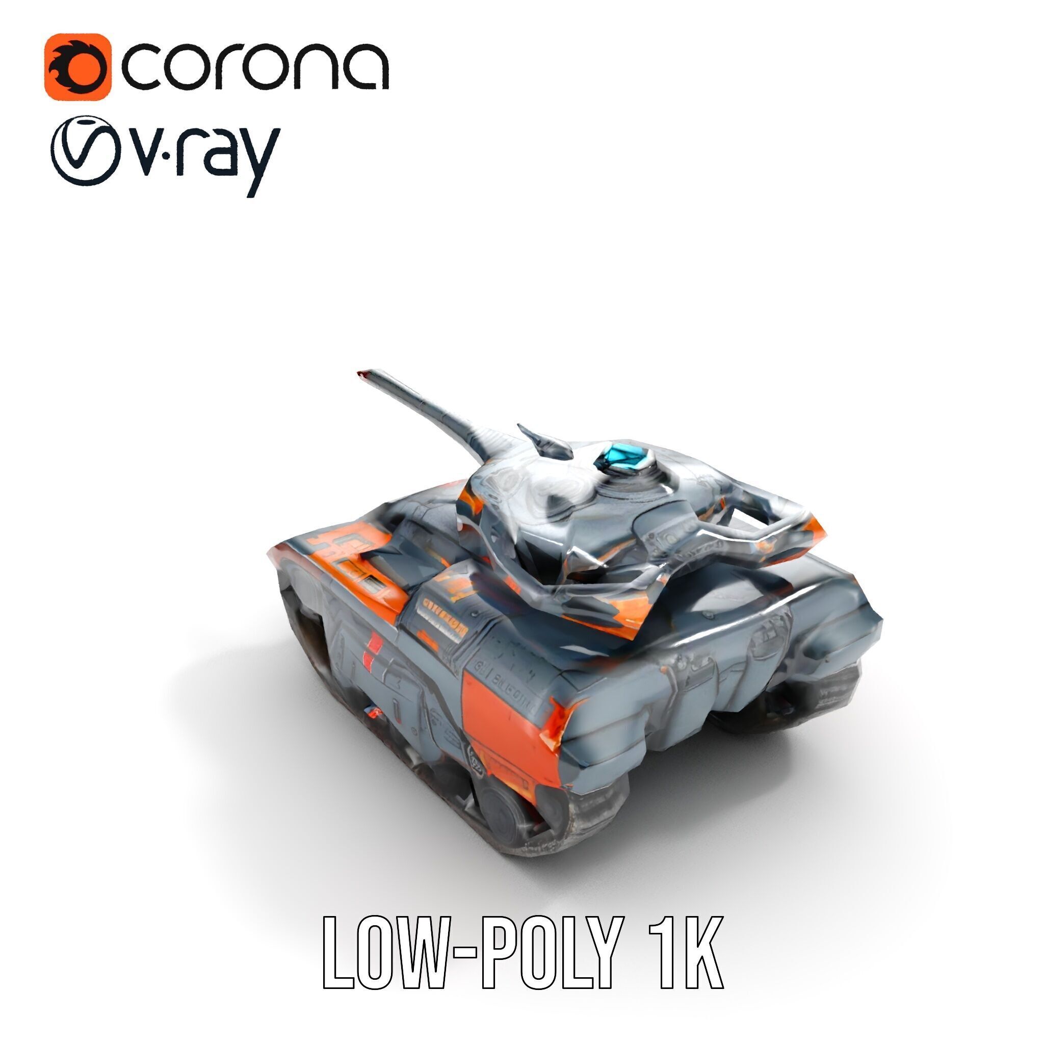 Futuristic Tank Model Pack with Advanced Textures and Detail Low-poly 3D model_22