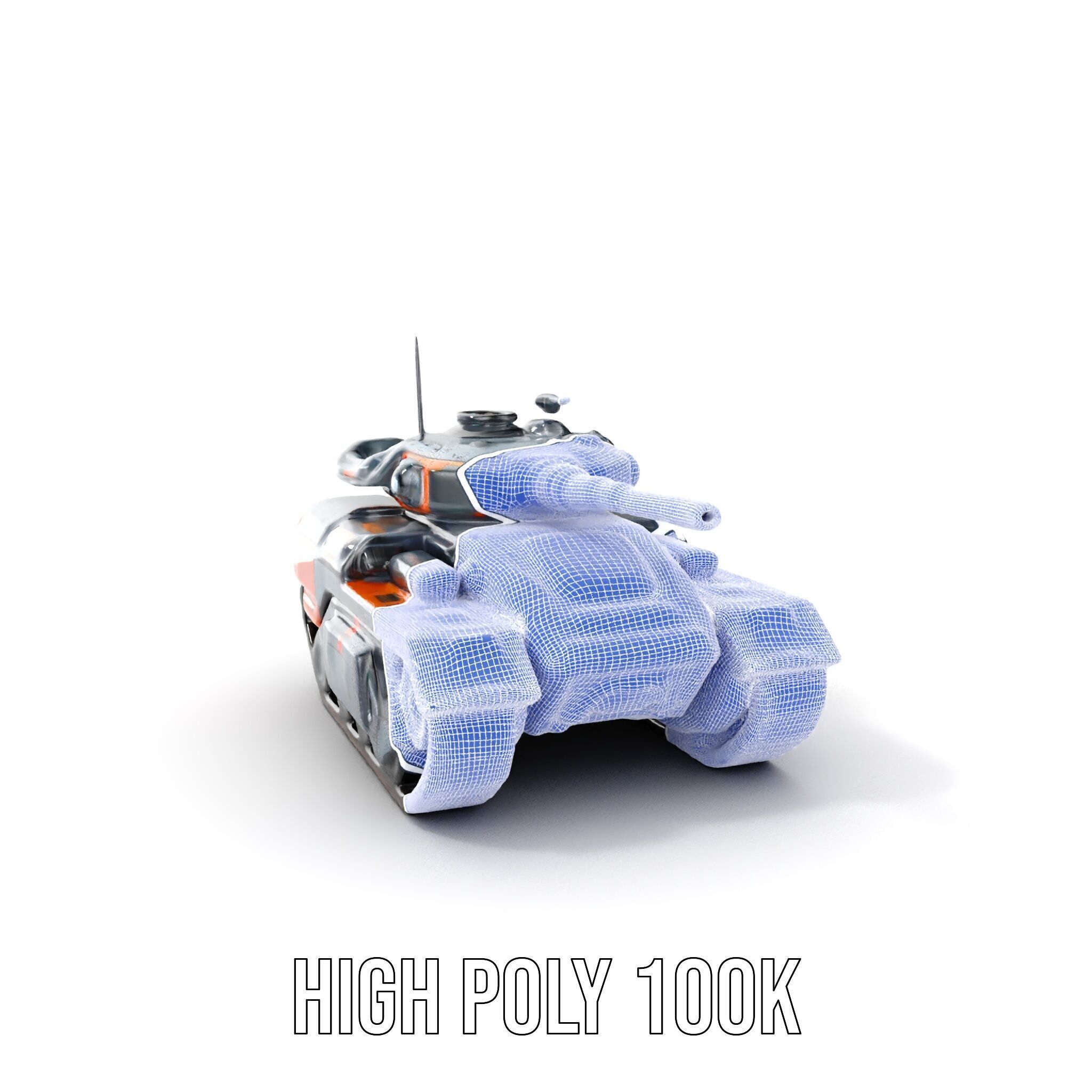 Futuristic Tank Model Pack with Advanced Textures and Detail Low-poly 3D model_5