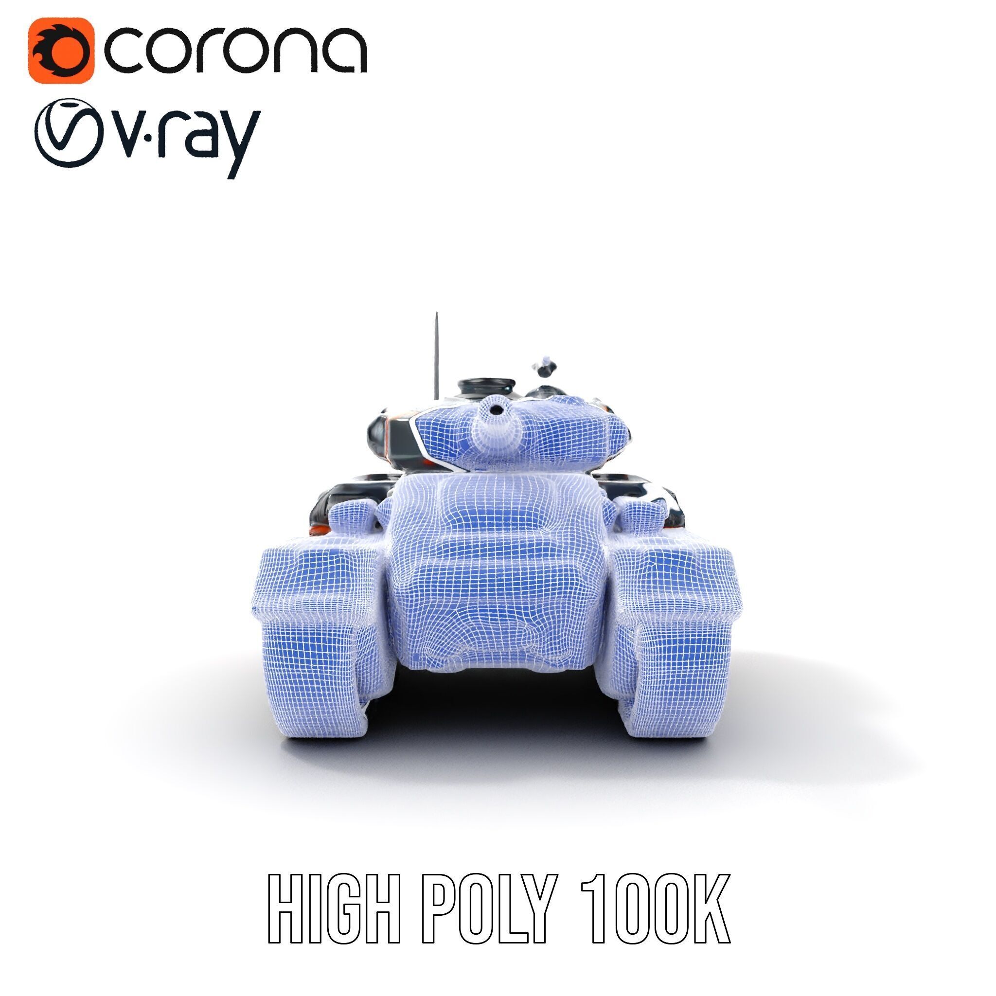 Futuristic Tank Model Pack with Advanced Textures and Detail Low-poly 3D model_37