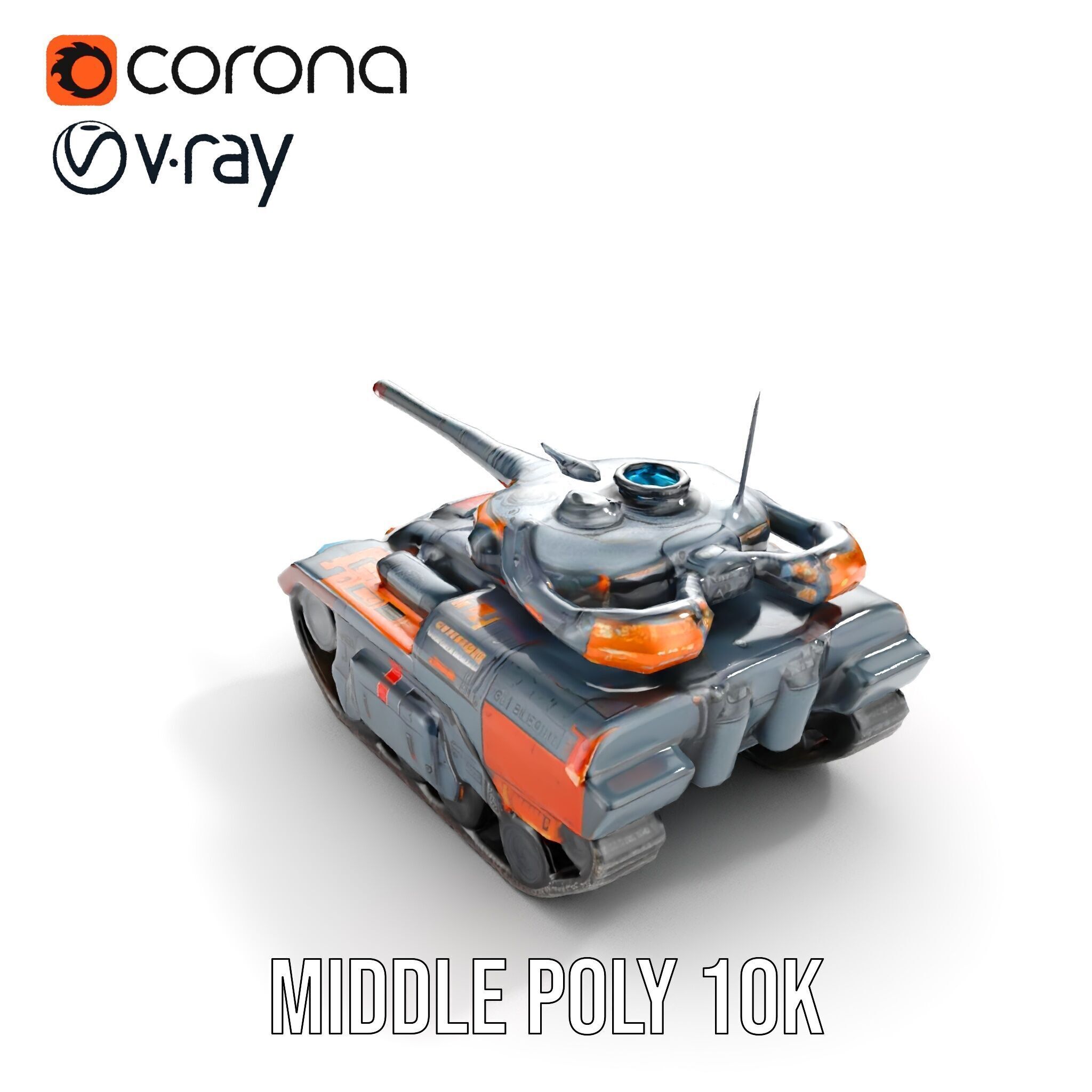 Futuristic Tank Model Pack with Advanced Textures and Detail Low-poly 3D model_7