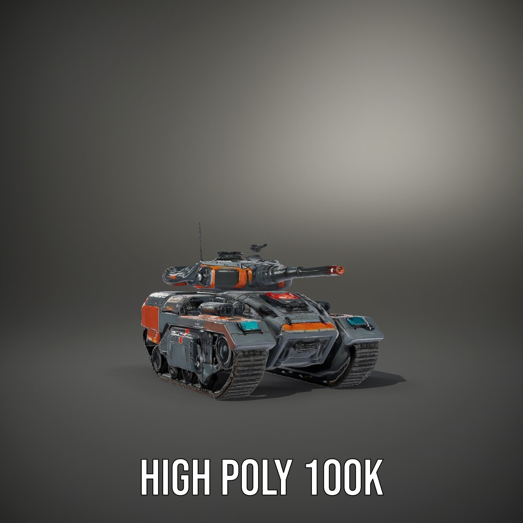 Futuristic Tank Model Pack with Advanced Textures and Detail Low-poly 3D model_15
