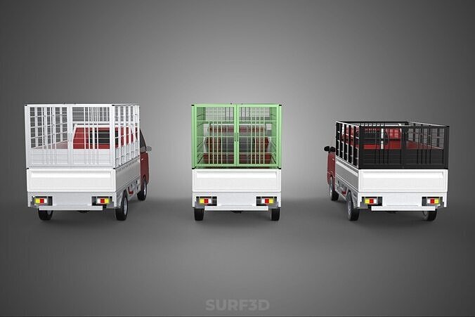COLLECTION BACK CAGE VEGETABLE FRUIT PICKUP TRUCK CAR VEHICLE 3D model 3